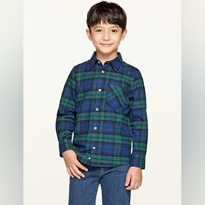 CQR Kid's Boys Plaid Flannel Long Sleeve Shirt - Blue/Green (M/8)